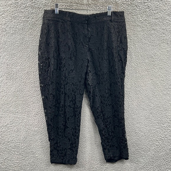 Lane Bryant Pants - Womens Lace Cropped Pants 16 Slim Romantic Cocktail Party Dressy Evening Formal
